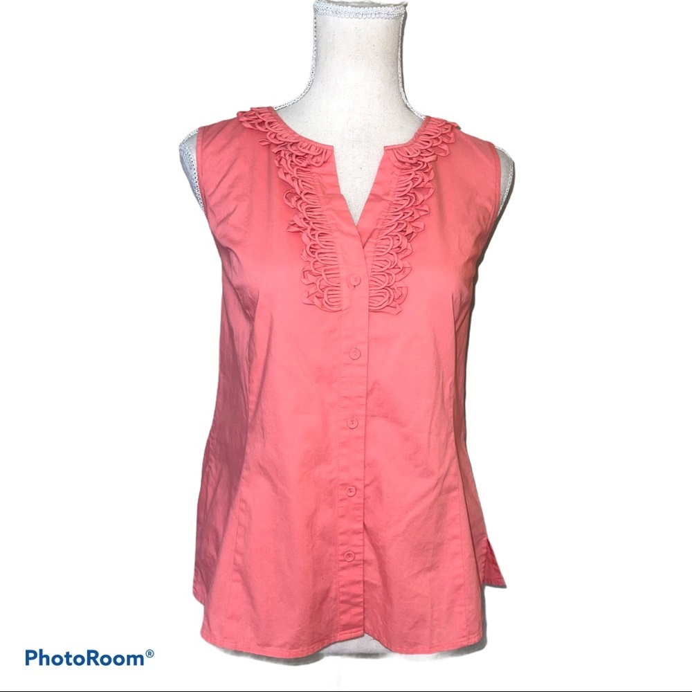 Talbots Button Down Sleeveless blouse